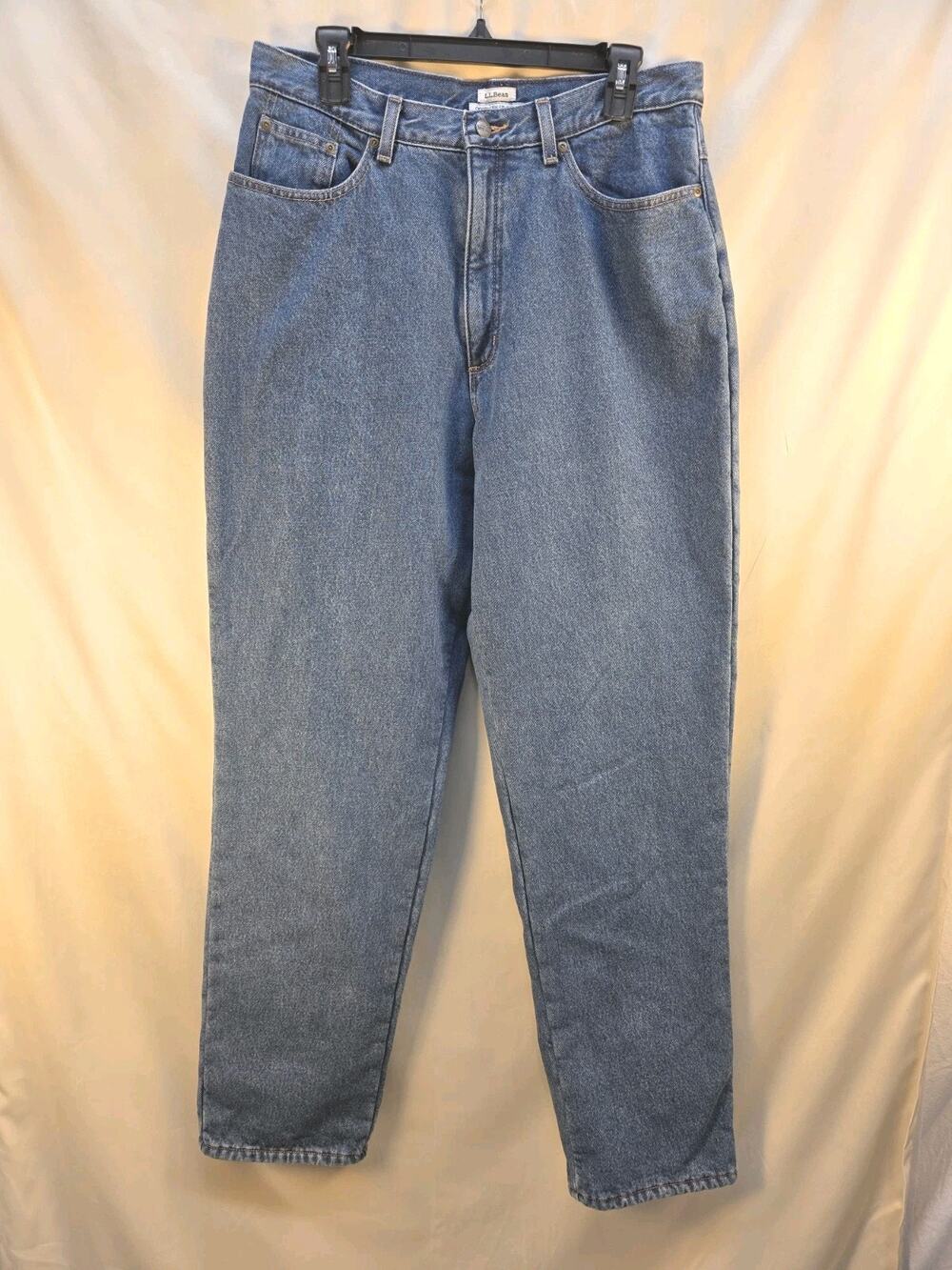 L L Bean Women's Size 14 Tall Original Fit/ Relaxed Red Flannel Lined Jeans Y2k